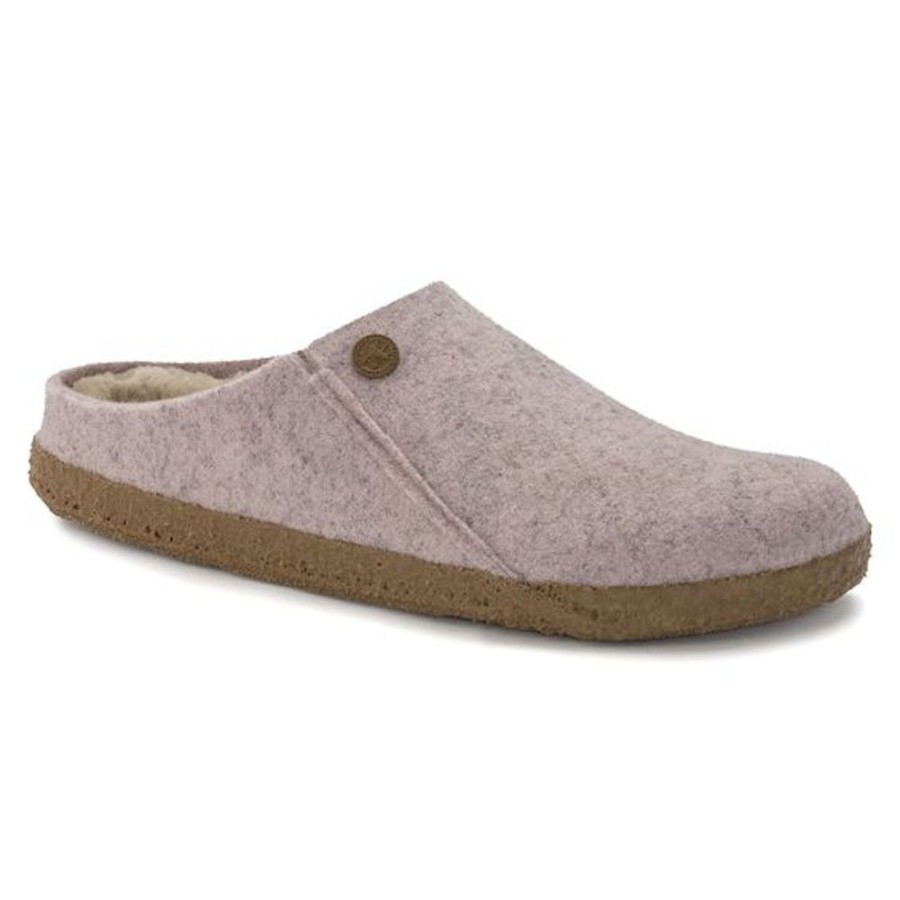 Women BIRKENSTOCK Casual Footwear | Birkenstock- Women'S Light Rose Zermatt Sherling Slipper