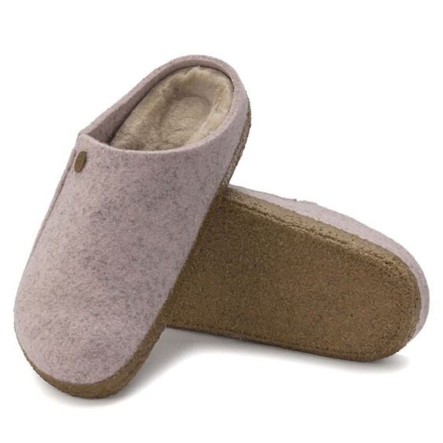 Women BIRKENSTOCK Casual Footwear | Birkenstock- Women'S Light Rose Zermatt Sherling Slipper