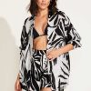 Women VITAMIN A Cover-Ups | Vitamin A- Women'S Playa Linen Boyfriend Shirt