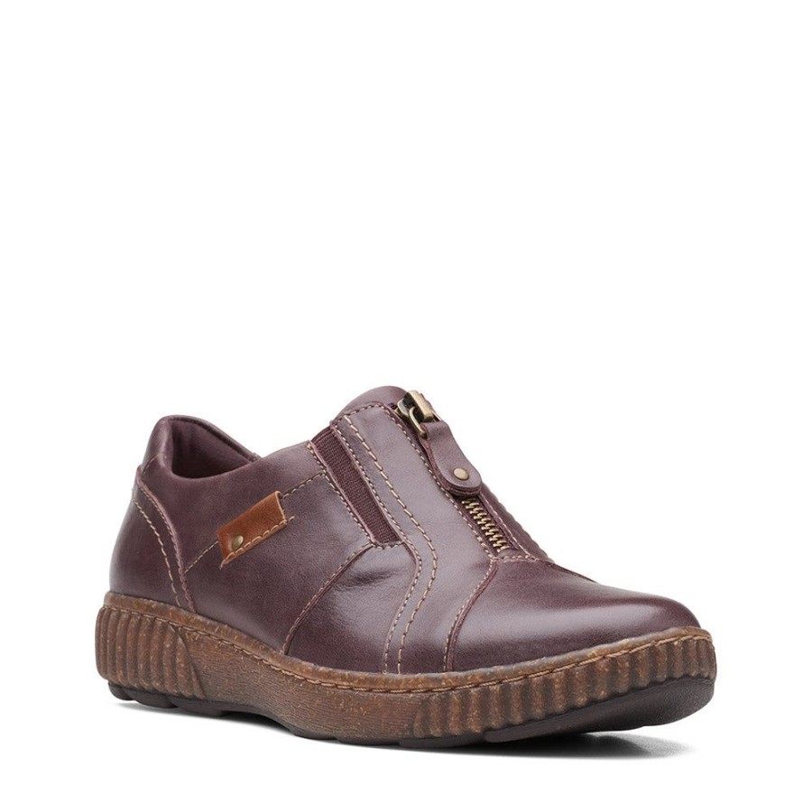 Women CLARKS Casual Footwear | Clarks- Women'S Hike Magnolia Zip Shoe Burgundy