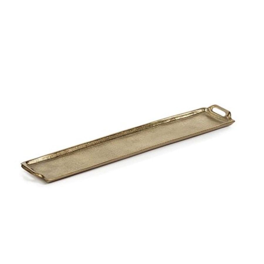 Cottage Kitchen SCHAUBEN & CO Decor | Zodax- Rectangualr Gold Aluminum Tray-Medium