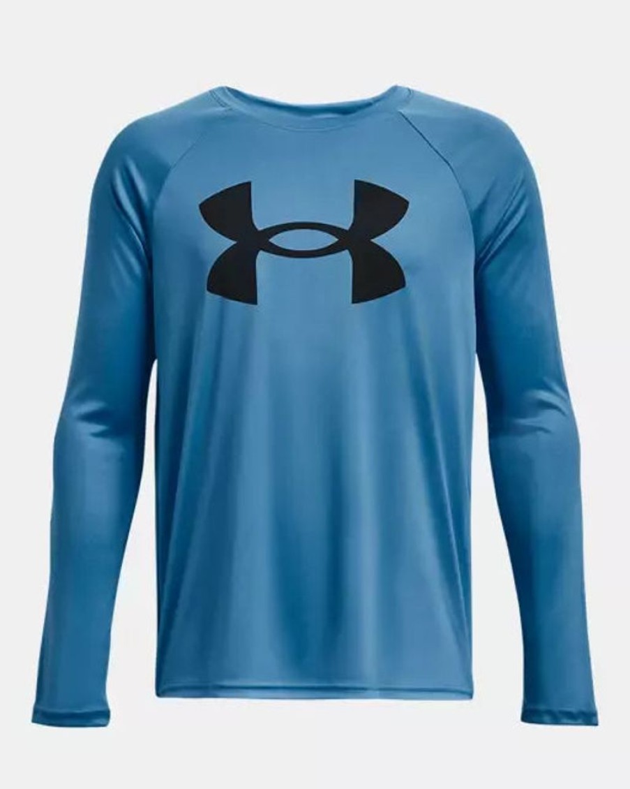 Kid UNDER ARMOUR Tops | Under Armour- Boys' Ua Tech™ Big Logo Long Sleeve Blue