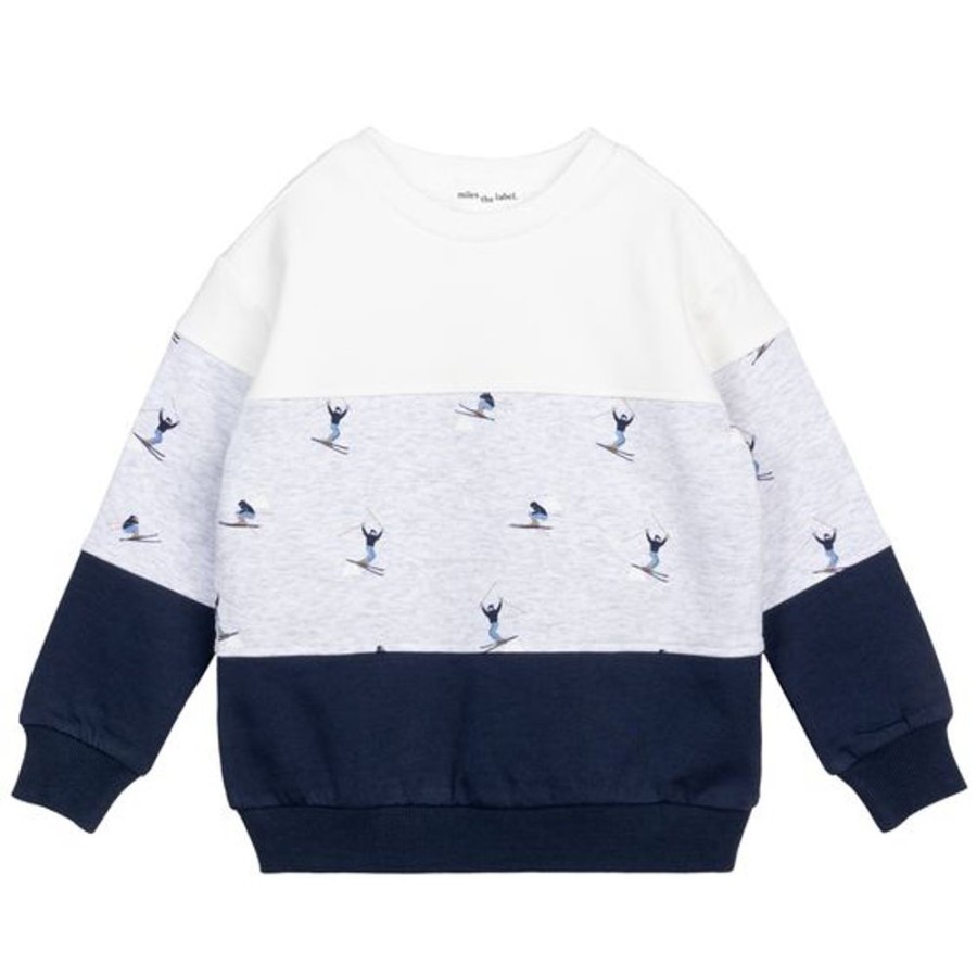 Kid MILES THE LABEL Tops | Miles The Label- Baby Slopes Sweatshirt Heather Grey