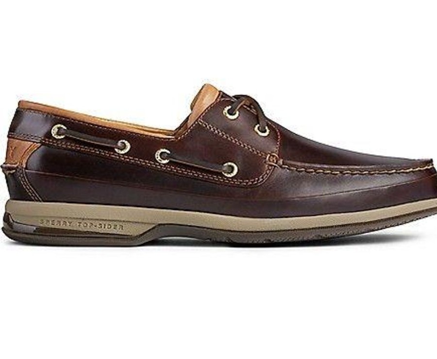 Men SPERRY Casual Footwear | Sperry- Men'S Gold Asv 2-Eye Boat Shoe Dark Brown