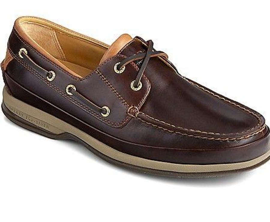 Men SPERRY Casual Footwear | Sperry- Men'S Gold Asv 2-Eye Boat Shoe Dark Brown