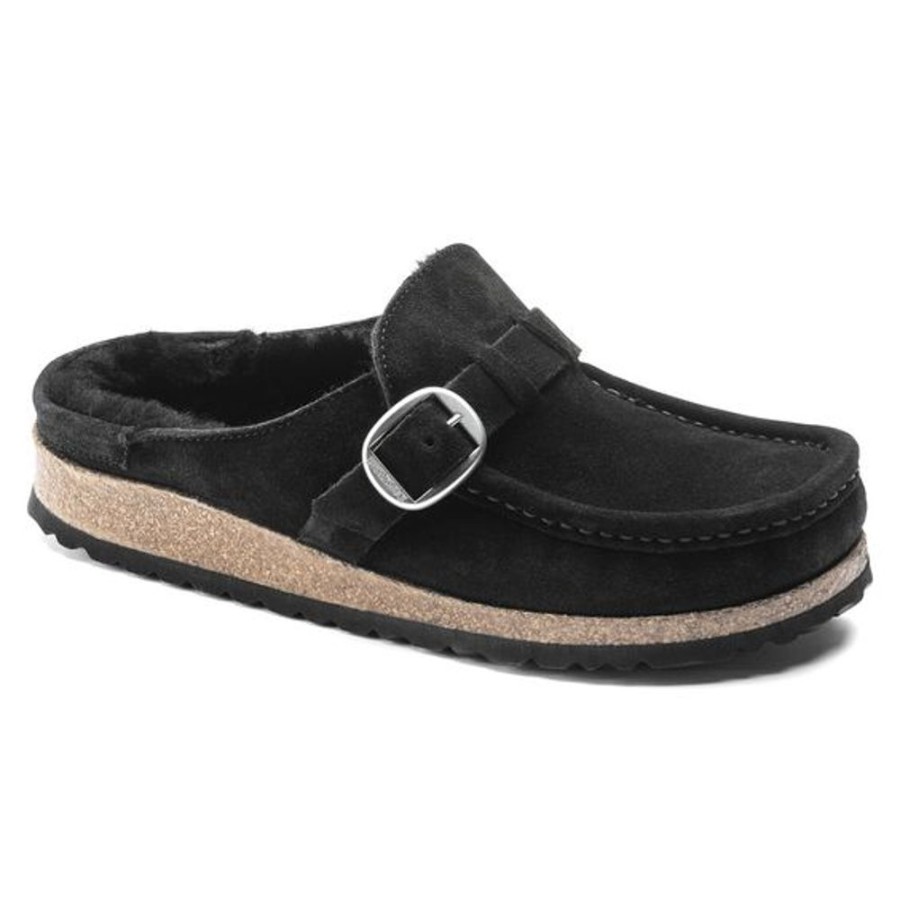 Women BIRKENSTOCK Casual Footwear | Birkenstock- Women'S Black Buckley Sherling Slipper