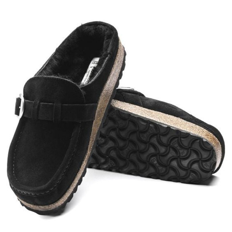 Women BIRKENSTOCK Casual Footwear | Birkenstock- Women'S Black Buckley Sherling Slipper