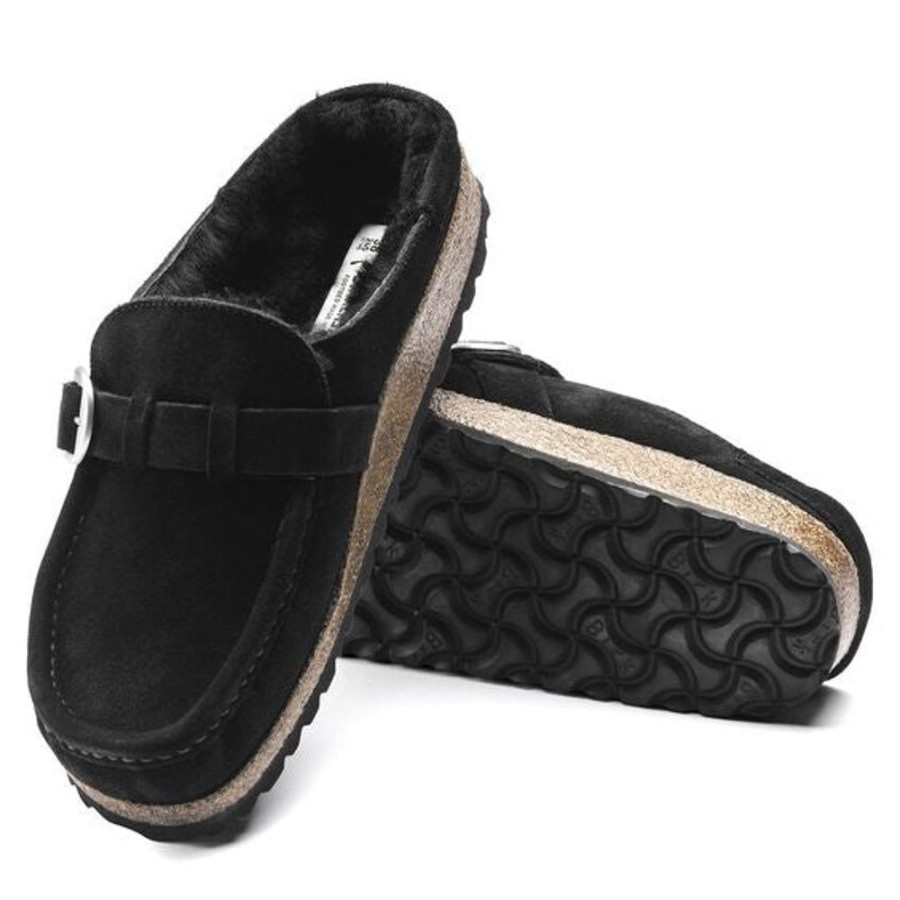 Women BIRKENSTOCK Slippers | Birkenstock- Women'S Black Buckley Sherling Slipper