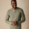 Men NORMAL BRAND Tops | Normal Brand- Men'S Puremeso Two Button Henley Moss