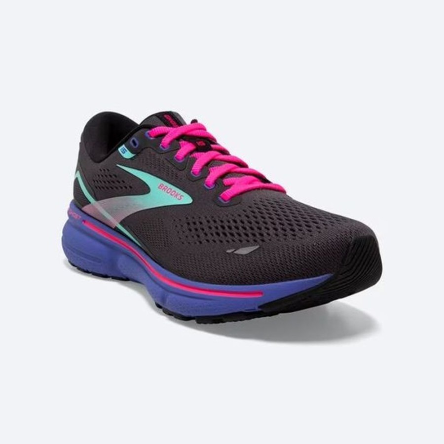 Women BROOKS Sneakers | Brooks- Women'S Ghost 15 Athletic Shoe Black-Blue