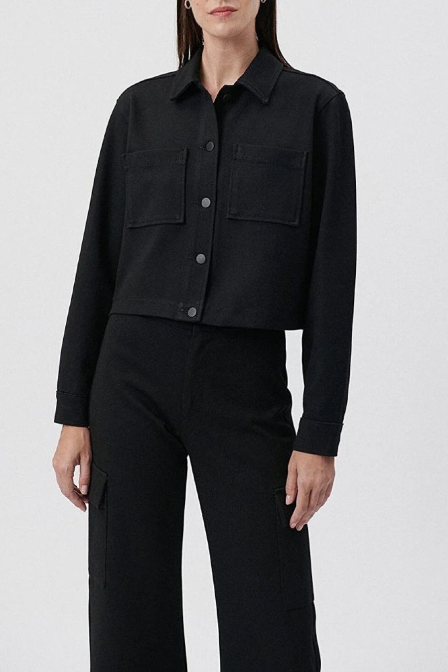 Women MAVI Coats & Jackets | Mavi- Cropped Shirley Jacket Black