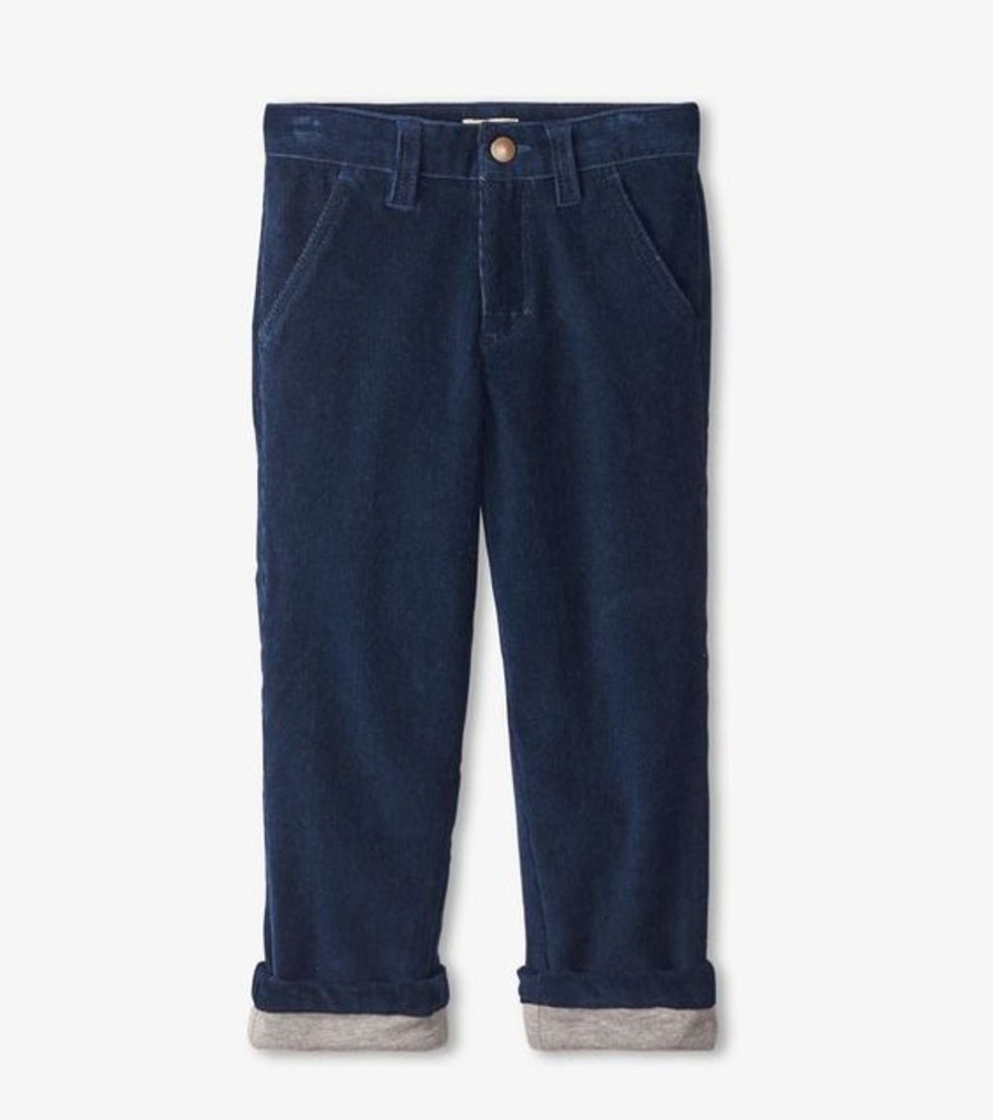 Kid HATLEY Bottoms | Hatley- Kids Navy Stretch Cord Pant Denim