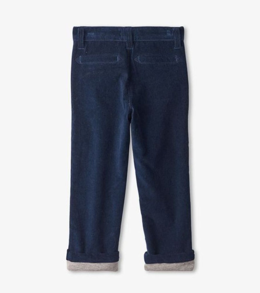 Kid HATLEY Bottoms | Hatley- Kids Navy Stretch Cord Pant Denim