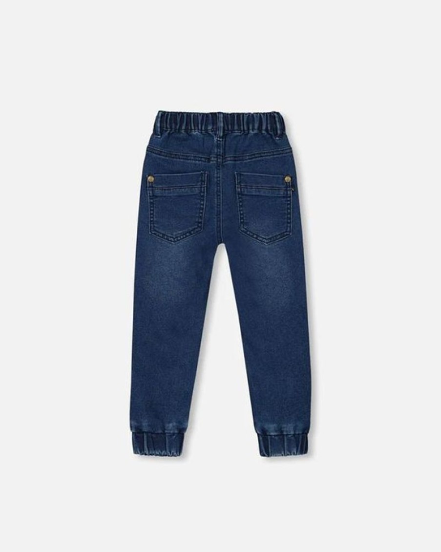 Kid DEUXPARDEUX Bottoms | Deux Par Deux- Big Kids French Terry Denim Joggers Navy Denim