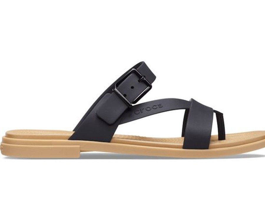 Women CROCS Sandals | Crocs- Women'S Talum Toe Sandal Black-Tan