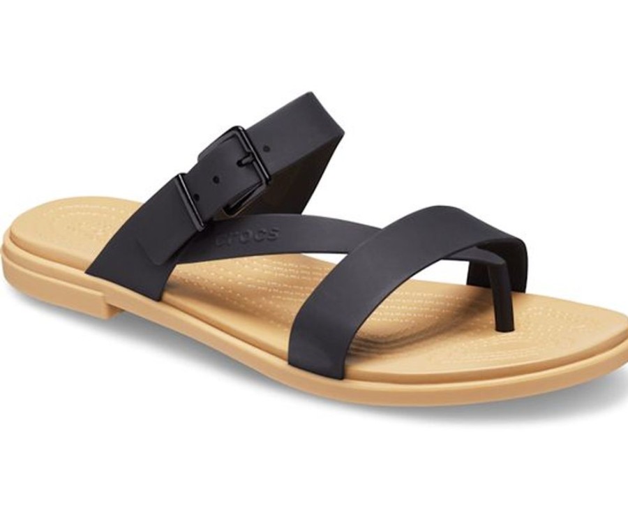 Women CROCS Sandals | Crocs- Women'S Talum Toe Sandal Black-Tan