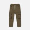 Kid DEUXPARDEUX Bottoms | Deux Par Deux- Big Kids Strech Twill Cargo Joggers Grape Leaf