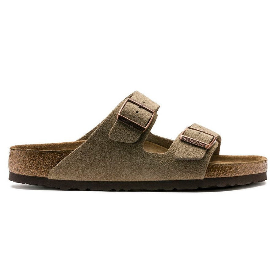 Women BIRKENSTOCK Casual Footwear | Birkenstock- Women'S Arizona Soft Footbed Suede Leather Sandal Taupe