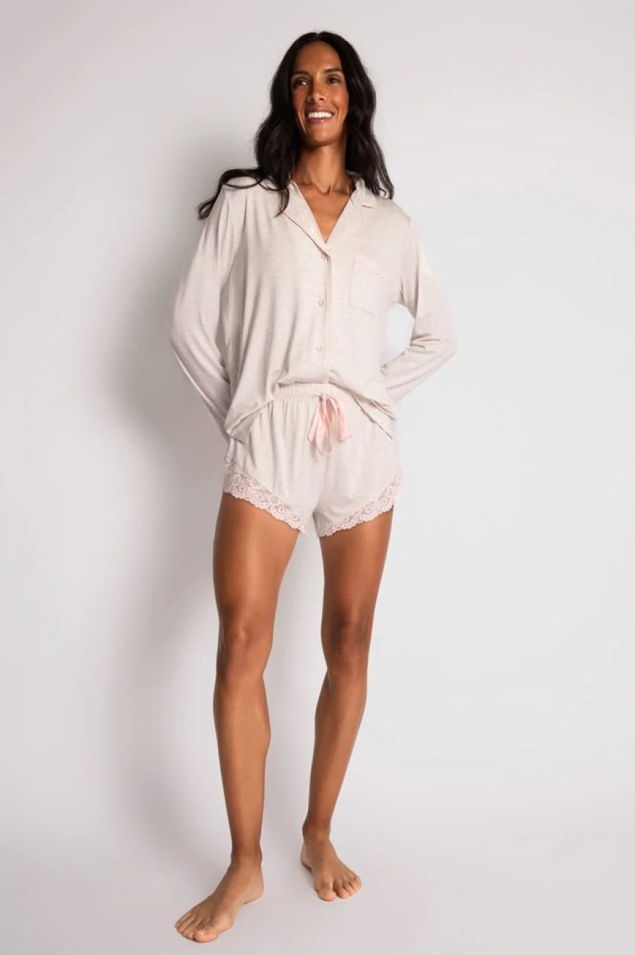 Women PJ SALVAGE Sleepwear & Lounge | Pj Salvage- Love & Lace Pj Set Oatmeal