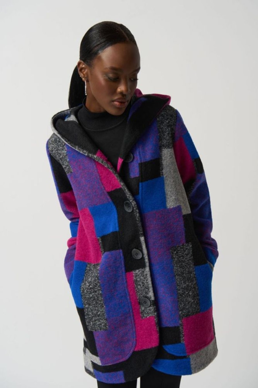 Women JOSEPH RIBKOFF Coats & Jackets | Joseph Ribkoff- Women'S Geometric Coat Multi