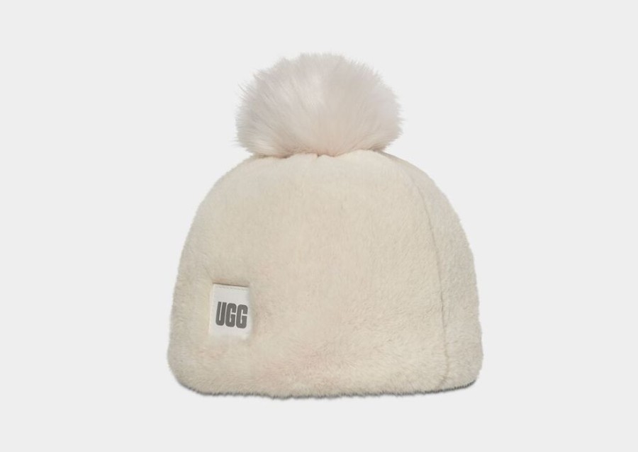 Women UGGS Hats | Ugg- Women'S Faux Fur Beanie W Pom