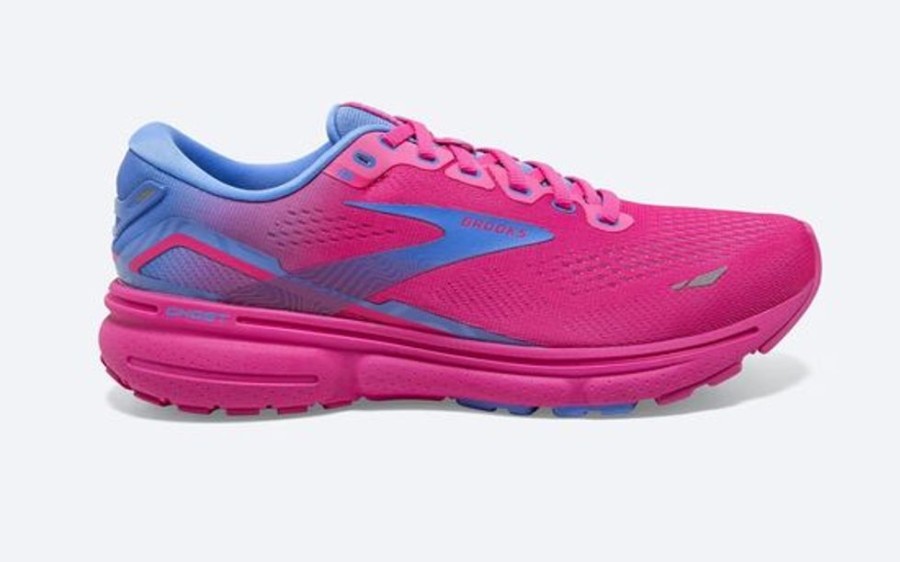 Women BROOKS Athletic Footwear | Brooks- Women'S Ghost 15 Cushioned Athletic Shoe Pink Glo-Blue