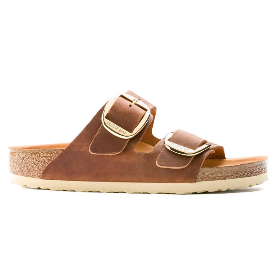 Women BIRKENSTOCK Casual Footwear | Birkenstock-Women'S Arizona Big Buckle Oiled Leather Sandal Antique Brown