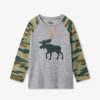 Kid HATLEY Tops | Hatley- Kids Moose Raglan Tee Camo