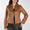 Women FRANK LYMAN Coats & Jackets | Frank Lyman- Faux Suede Moto Jacket Camel