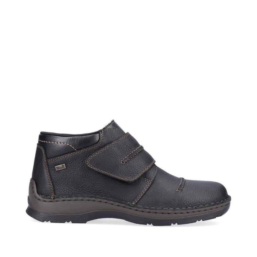 Men RIEKER Winter Boots | Rieker- Mens 05367-00 Velcro Closure Winter Boot Black