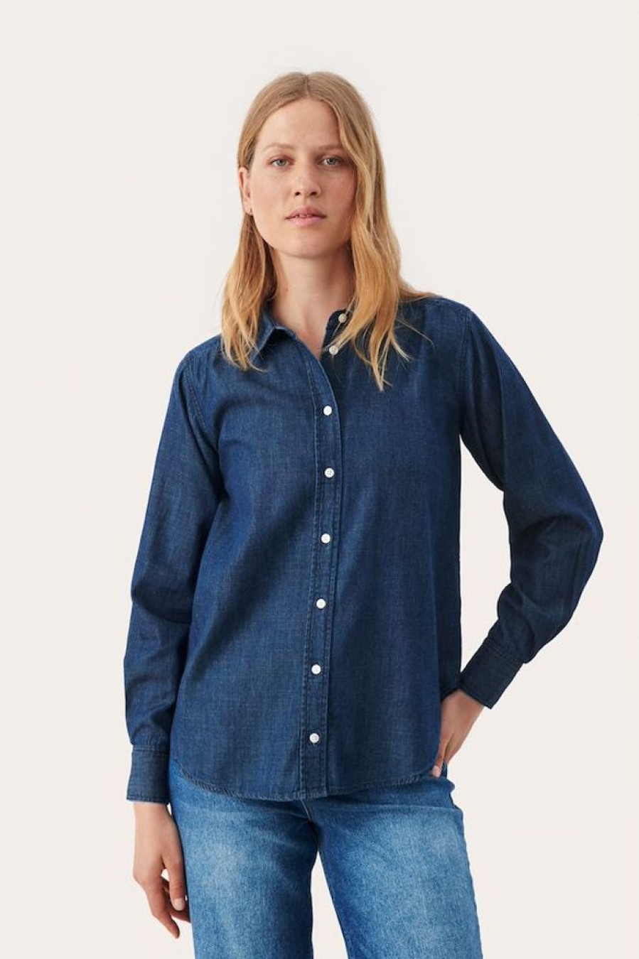 Women PART TWO Tops | Part Two- Ladies Bari Shirt Dark Vintage Denim