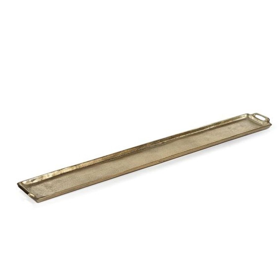 Cottage Kitchen SCHAUBEN & CO Decor | Zodax- Rectangular Gold Aluminum Tray-Large