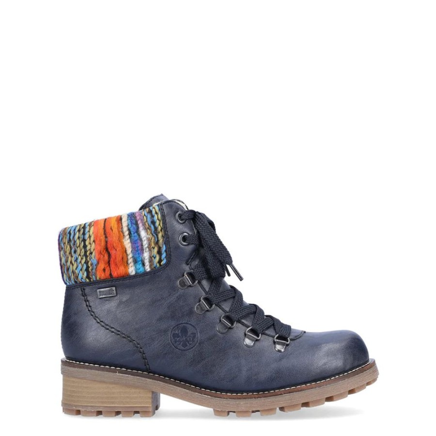 Women RIEKER Winter Boots | Rieker- Ladies Boot Z0445-14 Blue