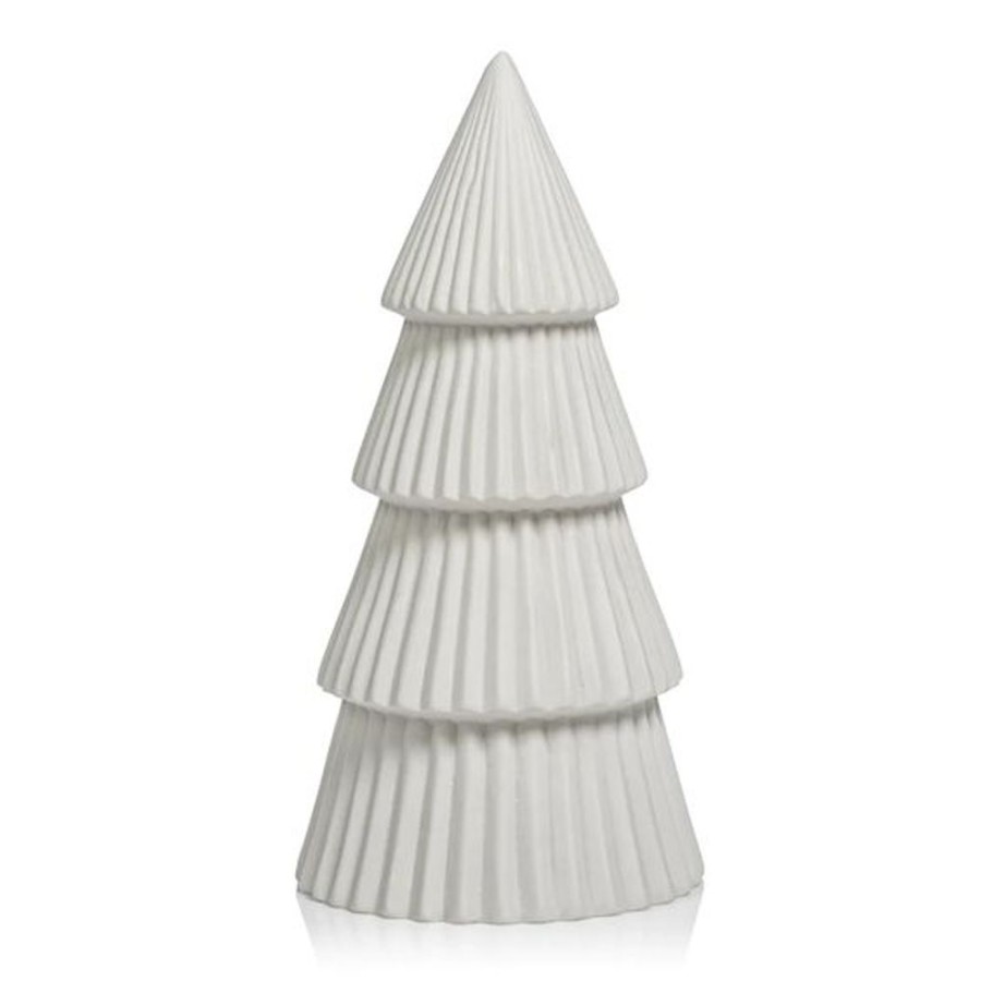 Cottage Kitchen SCHAUBEN & CO Decor | Zodax- Ceramic Matte White Tree 10.25"