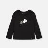 Kid DEUXPARDEUX Tops | Deux Par Deux- Big Kids Long Sleeve Frill Top Anthracite