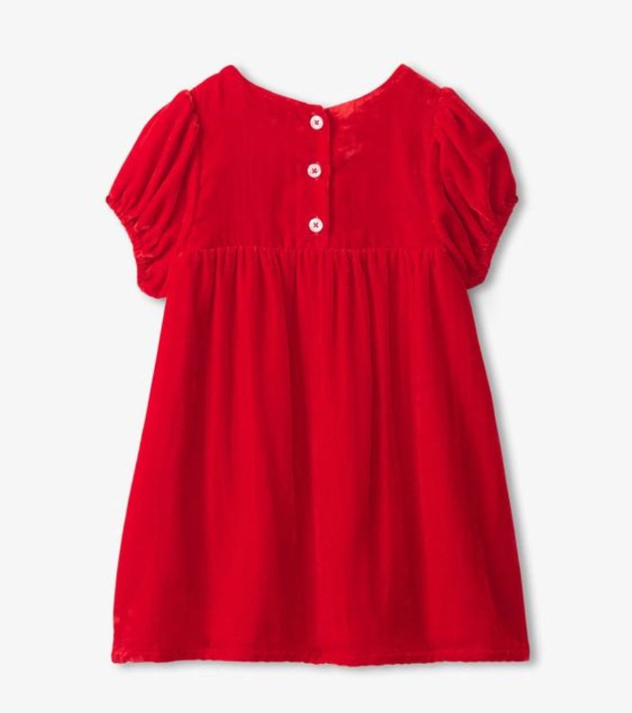 Kid HATLEY Dresses & Rompers | Hatley- Baby Velvet Puff Sleeve Dress Red