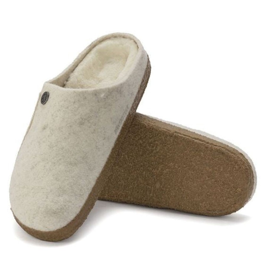 Women BIRKENSTOCK Slippers | Birkenstock- Women'S Zermatt Sherling Slipper Ecru