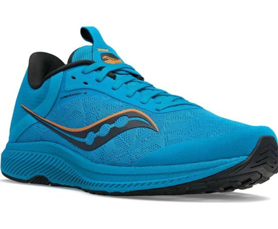 Men SAUCONY CANADA Sneakers | Saucony- Men'S Freedom 5 Athletic Shoe Ocean-Black