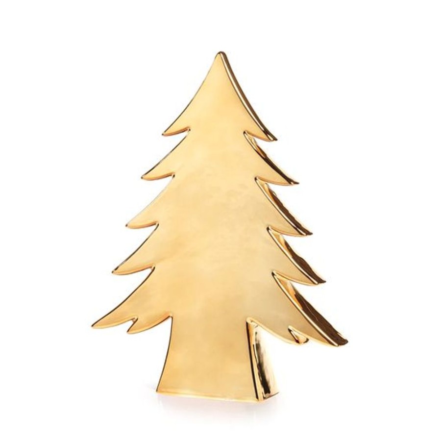 Cottage Kitchen SCHAUBEN & CO Decor | Zodax- Teton Ceramic Gold Tree 13.75 In