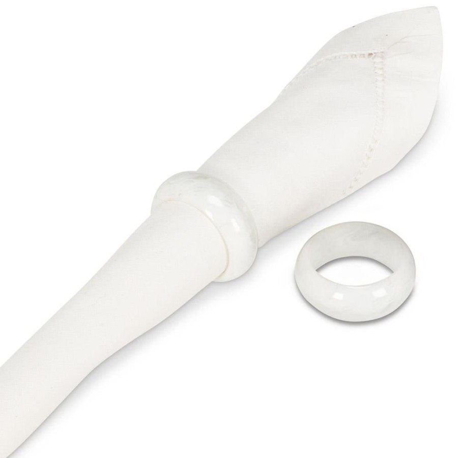 Cottage Kitchen ABBOTT Flatware | Abbott- White Swirl Napkin Ring