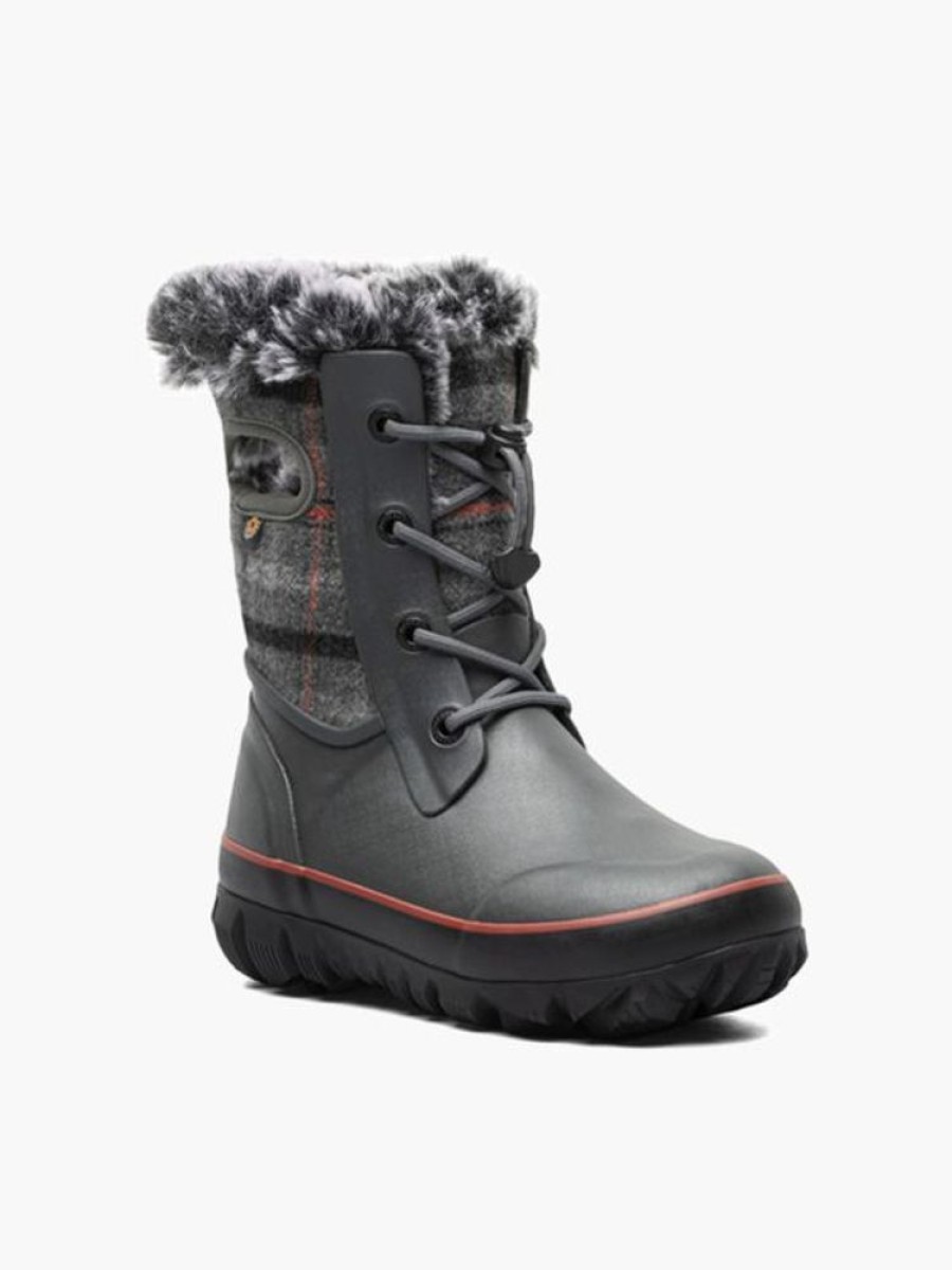 Kid BOGS Winter Boots | Bogs- Kids Arcata Ii Cozy Plaid Winter Boot Dk Grey Multi