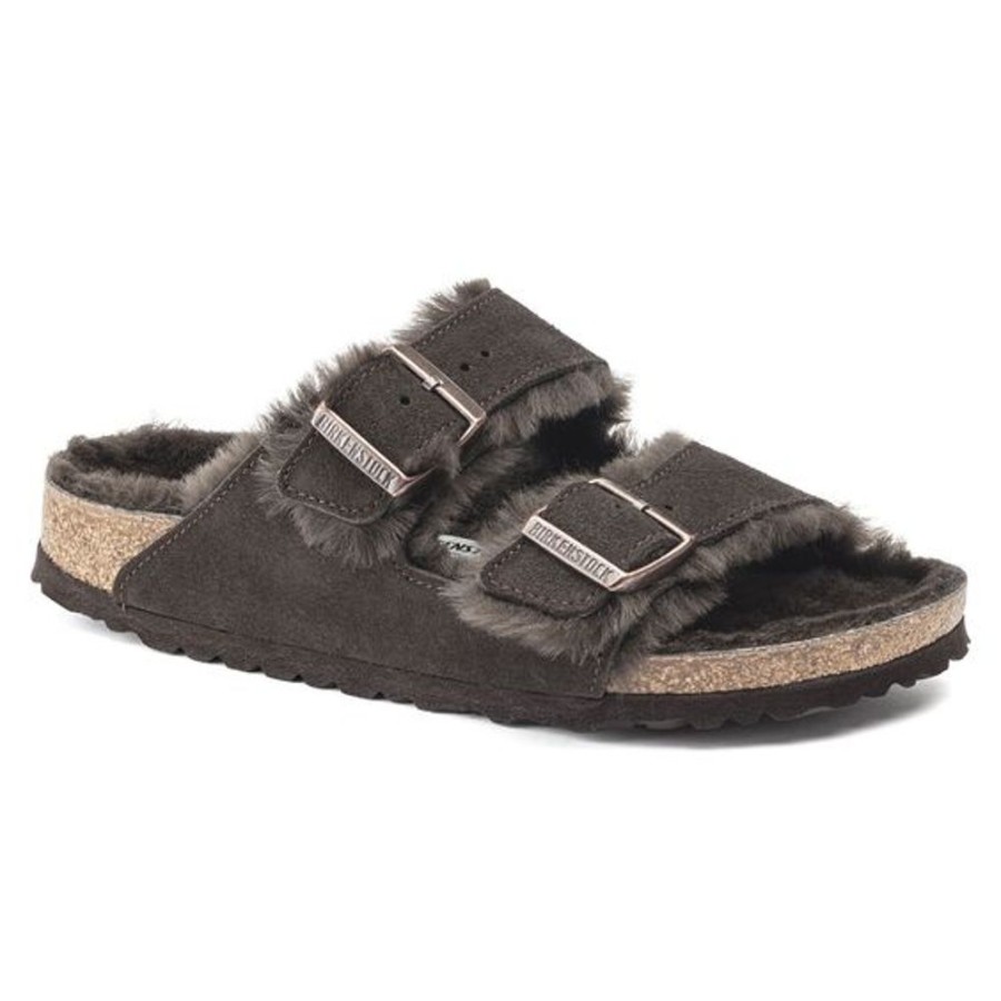 Men BIRKENSTOCK Slippers | Birkenstock- Men'S Arizona Sherling Slipper Shoe Mocca