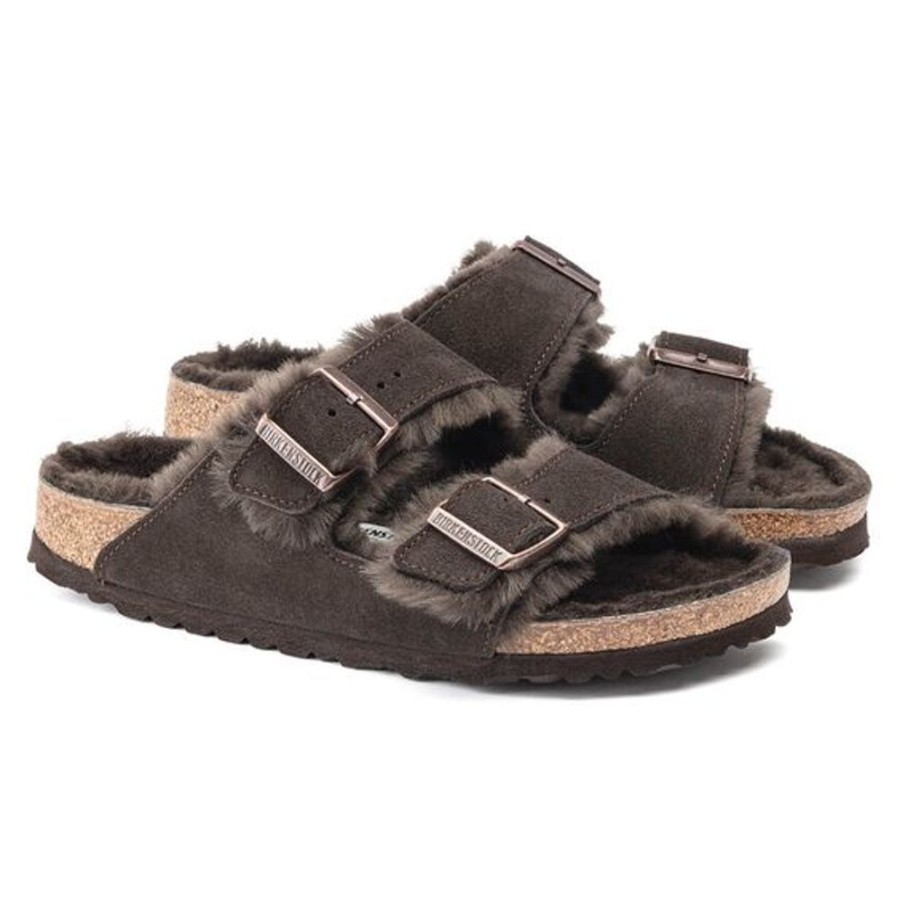 Men BIRKENSTOCK Slippers | Birkenstock- Men'S Arizona Sherling Slipper Shoe Mocca