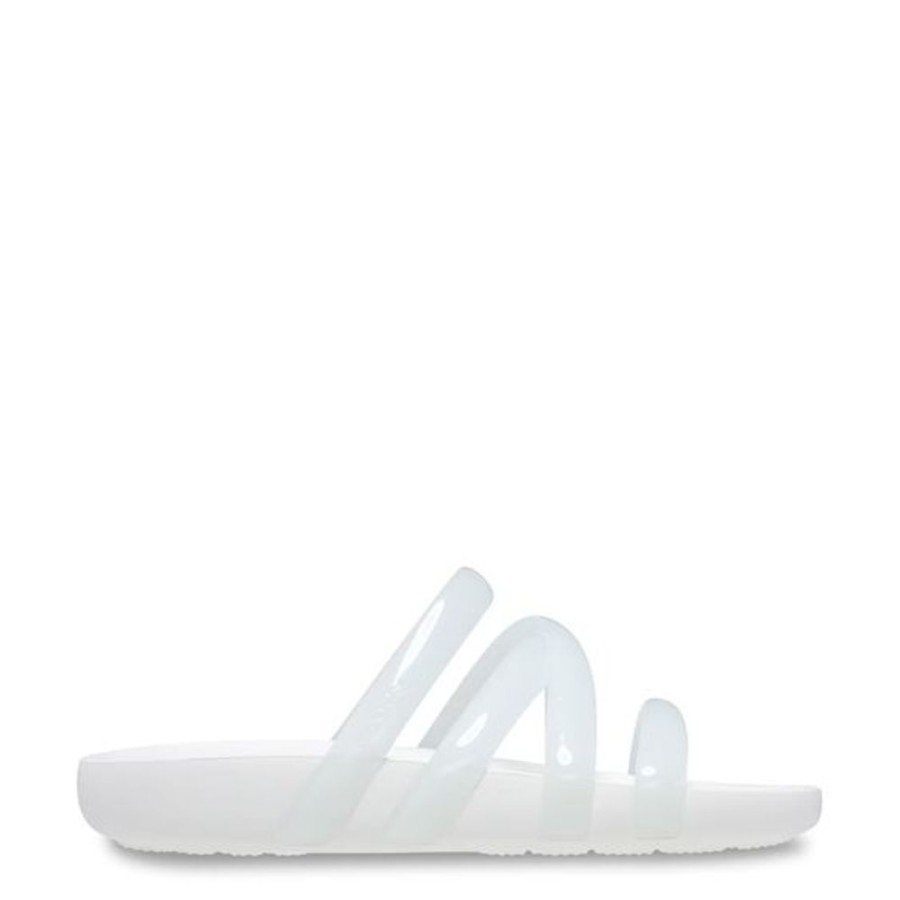 Women CROCS Casual Footwear | Crocs- Women'S Splash Glossy Strappy Sandal White