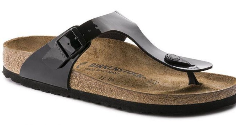 Women BIRKENSTOCK Sandals | Birkenstock-Women'S Gizeh Birko Black Patent