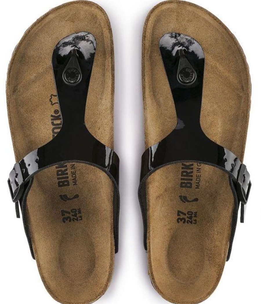 Women BIRKENSTOCK Sandals | Birkenstock-Women'S Gizeh Birko Black Patent