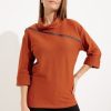 Women JOSEPH RIBKOFF Tops | Joseph Ribkoff- Women'S Faux Leather Detail Top Tandori