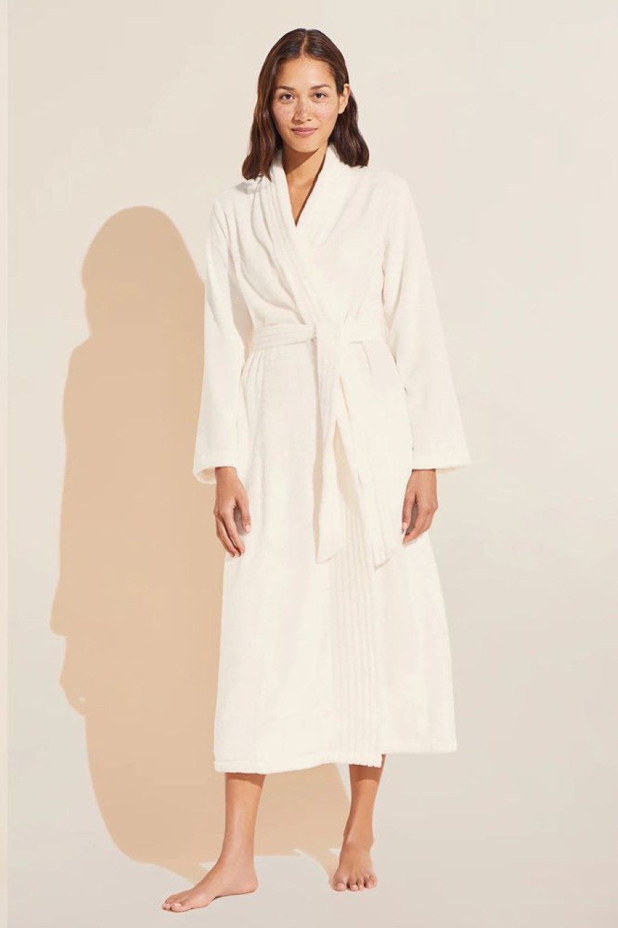 Women EBERJEY Sleepwear & Lounge | Eberjey- Chalet Recycled Plush Robe Ivory