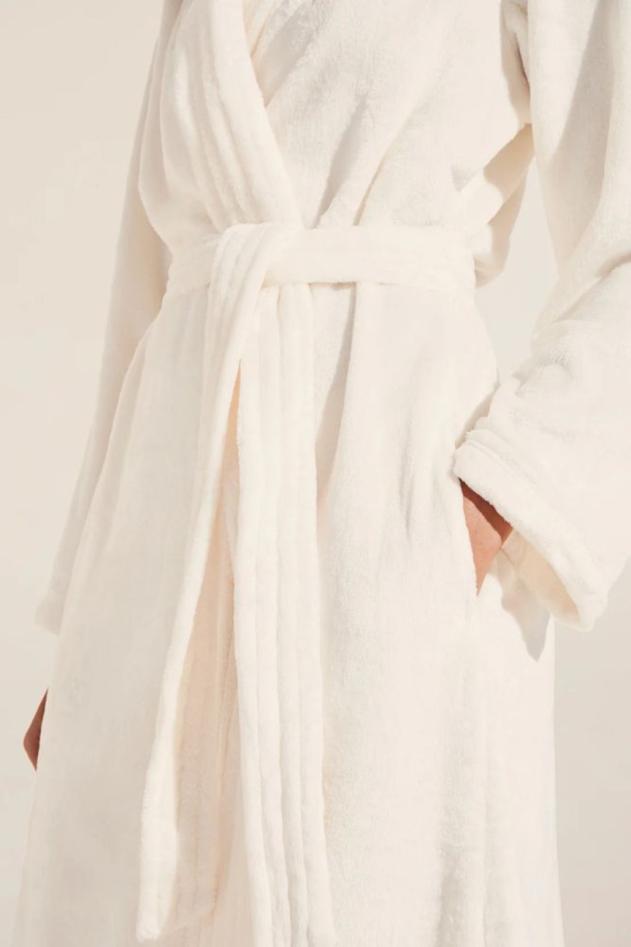 Women EBERJEY Sleepwear & Lounge | Eberjey- Chalet Recycled Plush Robe Ivory