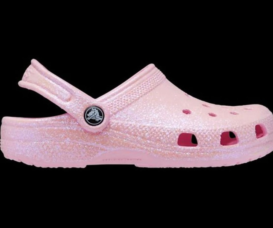 Kid CROCS Casual Footwear | Crocs- Little Kids Classic Glitter Clog Flamingo